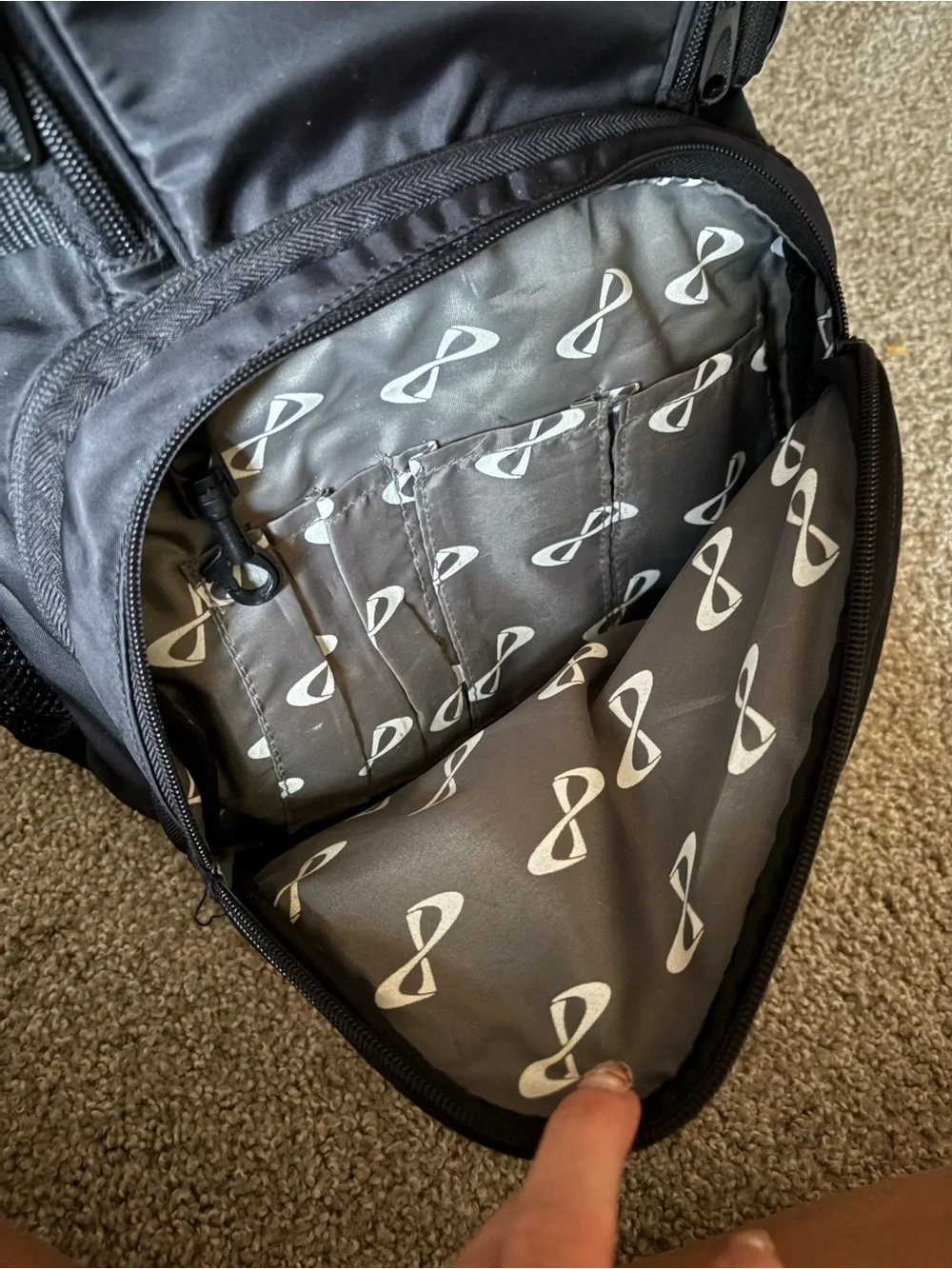 NFINITY Black Backpack with Hot Pink Infinity Logo